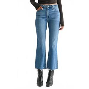 NEW JUST BLACK DENIM high rise crop flare jean in medium denim